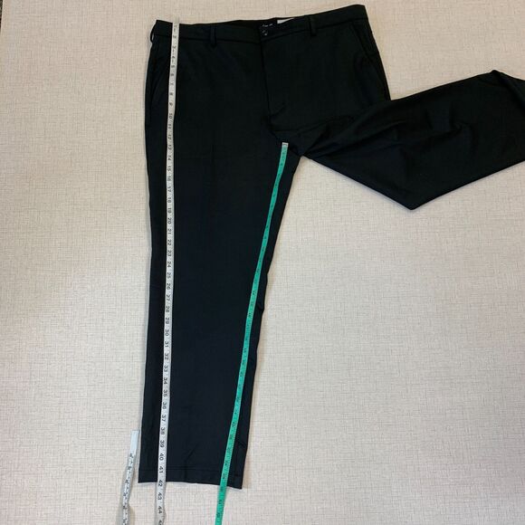 Greg Norman Dress Pant Mens 40x30 VJONE Black Flat Front Stretch Polyester Blend - Picture 3 of 9